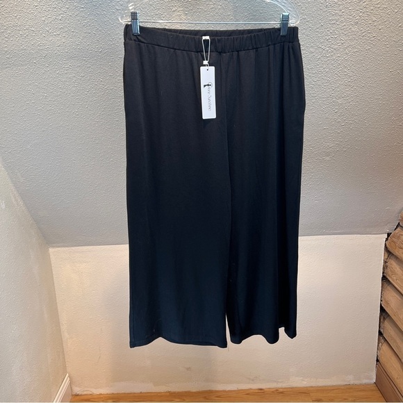 NWT GLORY SUNSHINE Black Cropped Palazzo Pants. Size XL - Picture 1 of 7